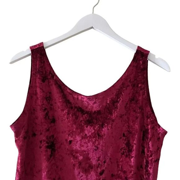 ClockHouse Wine Crushed Round Neck Velvet Soft One Piece  Bodysuit SZ L #1530 - Picture 2 of 12